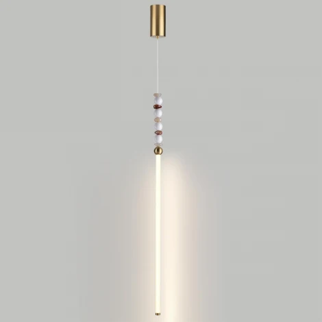 Подвесной светильник Odeon Light Monella 6640/12L бронзов/белый/металл/акрил/агат LED 12W 3500K 220V (на проводе, круглые)