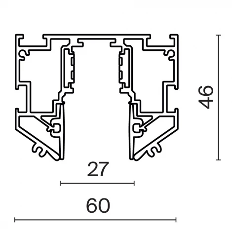 Шинопровод магнитный 48V для монтажа в натяжной ПВХ потолок 3м черный Maytoni Busbar trunkings Exility TRX034-SCH-423B
