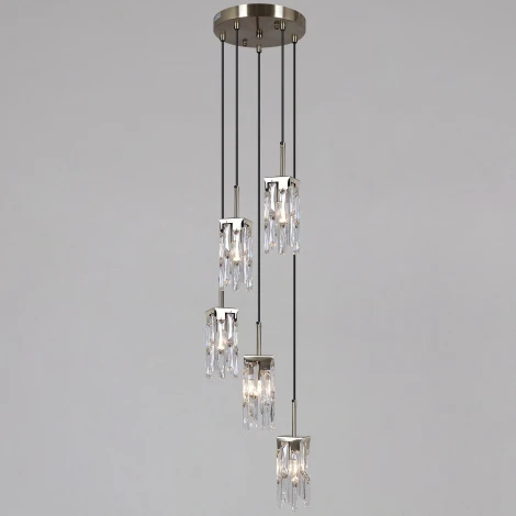 Подвесной светильник хрустальный ILLUMICO IL3600-5PSQ-26 AB DS