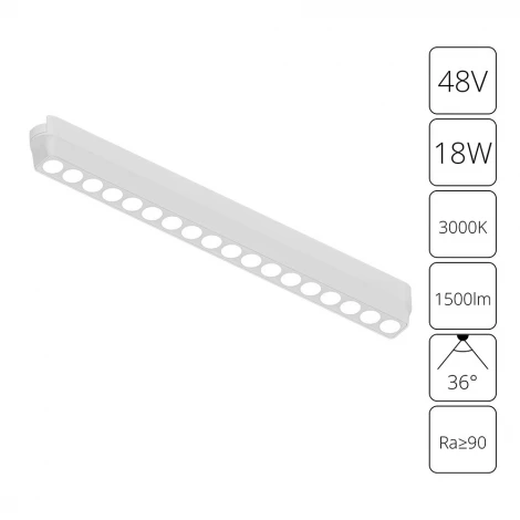 Магнитный трековый светильник Arte Lamp Rapid A1169PL-1WH (LED, 48V)