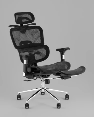 Кресло офисное TopChairs Stich с оттоманкой, черный Stool Group УТ000042404