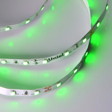 Светодиодная лента Uniel ULS-M11-2835-60LED/m-8mm-IP20-DC12V-4,8W/m-5M-GREEN PROFI катушка в герметичной упаковке