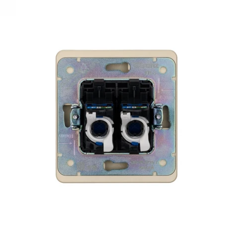 Розетка компьютерная двойная RJ45+RJ45 кат6 с/у шелк Kranz Round KR-78-0725-7