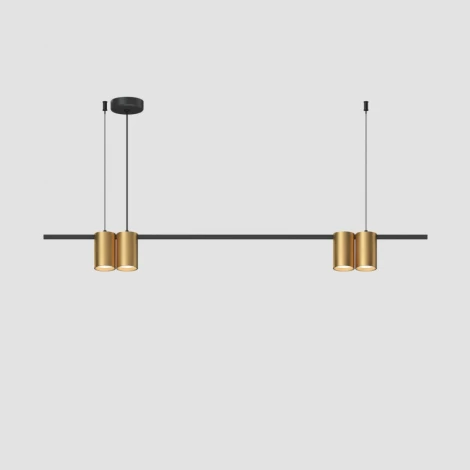 Подвесной светильник Denkirs Orbit DK4061-BK+SG 4xGU10 LED до 15 Вт, черный + сатинированное золото (220V, на тросе)