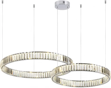 Подвесной светильник Odeon Light L-vision 4930/45L хром/прозрачный металл/хрусталь LED 45W VEKIA (220V, на тросе, кольцо)