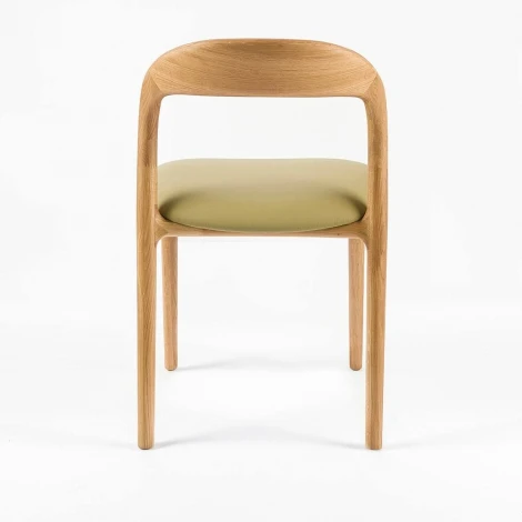 Стул Юки массив дуба бесцв. матовый натуральная кожа фисташковый Stool Group УТ000042922