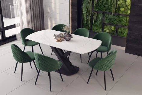 Стол раскладной Sheffilton SHT-T75 Белый мрамор/черный 4830351302