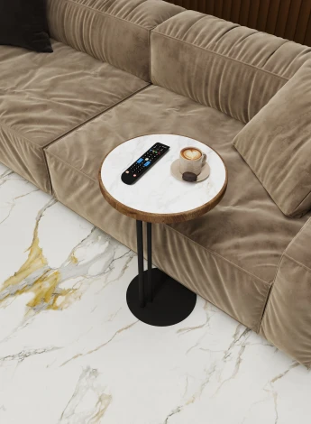 Придиванный стол Кальяри лайт/вяз браун/черный 4320091502