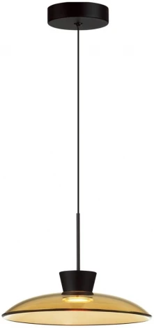 Подвесной светильник Odeon Light Saucer 5055/9LA черный/янтарный/металл/стекло LED 9W 3000К (220V, на проводе)