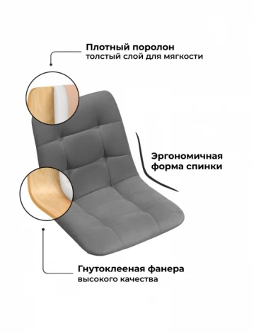 Обеденный стул Notta Чилли Симпл (Металл, Велюр/Черный) арт.589971