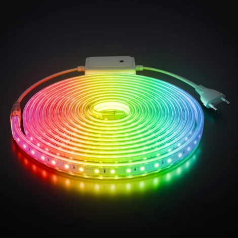Комплект светодиодной ленты 220В 12Вт/м RGB, SMD5050 60д/м 16х8мм, 5м IP65 с аксессуарами Apeyron 10-146