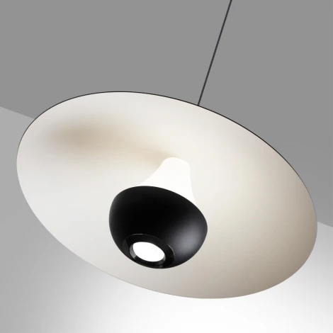 Светильник подвесной с гибким неоном Novotech Iman 359336 черный LED 4W вниз/3W вверх 760Лм 3000K 220V (на проводе, круглые, летающая тарелка)