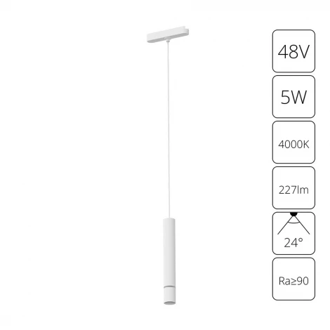 Магнитный трековый светильник 48V 5W Arte Lamp Rapid A6159PL-1WH (LED, круглые)