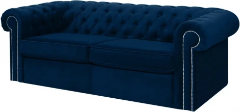 Диван Chesterfield ОГОГО (арт.344639), (Ткань/Синий)