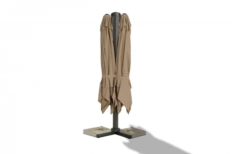 "Фабриано" зонт двухкупольный 3x3м на алюминиевой опоре, тент темно-серый 4SIS TA001 3x3m