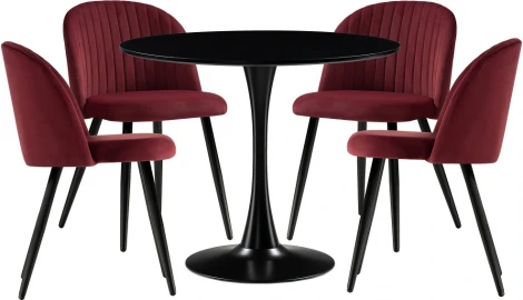Стол кухонный Woodville Аринай wine red / black