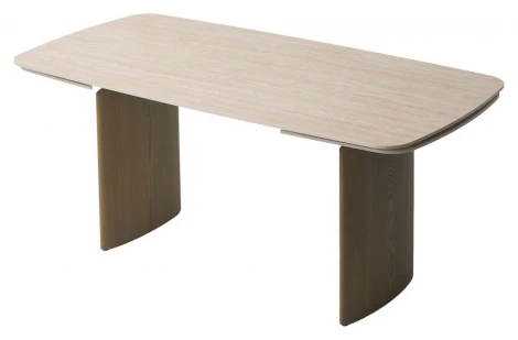 Стол КАЛВИН (CALVIN) 180 цвет ТРАВЕРТИН (MATTE ROME TRAVERTINE SOLID CERAMIC) / СЕРЫЙ ДУБ, ®DISAUR M-City 64672