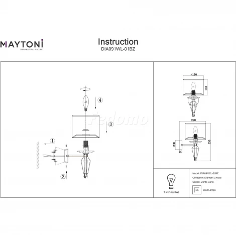 Бра Maytoni Monte Carlo DIA091WL-01BZ