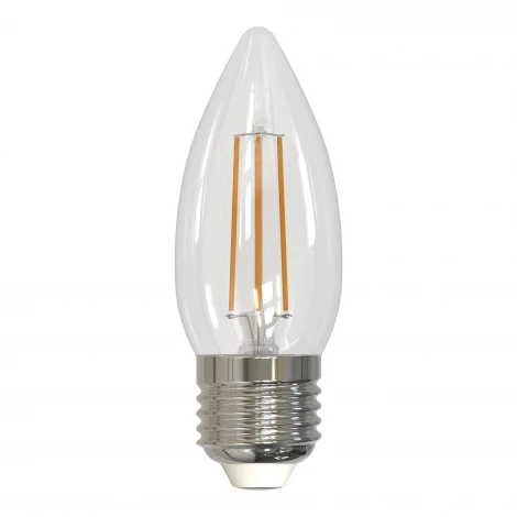 Лампочка светодиодная свеча прозрачная E27 9W 3000K Uniel LED-C35-9W/3000K/E27/CL/DIM GLA01TR