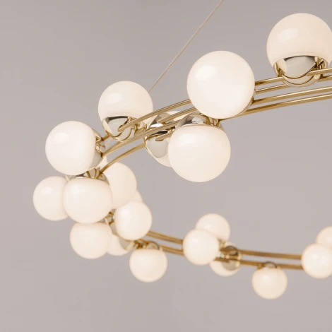 Подвесной светильник Maytoni Tessara MOD081PL-L50G3K (LED, 220V, на тросе, шарики, кольцо)