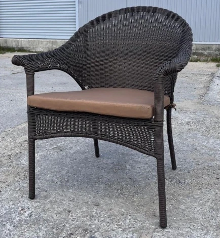 Плетеное кресло LV-140B Brown с подушкой в комплекте Afina