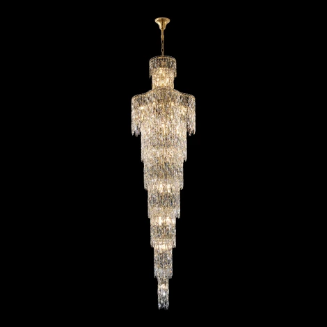 Подвесная люстра каскадная Crystal Lux ABRIL SP28 GOLD