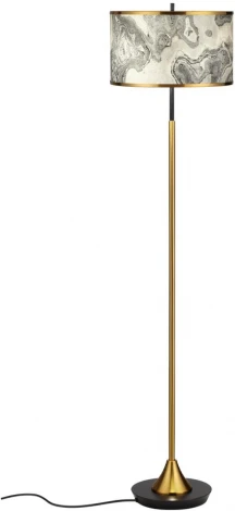 Торшер Odeon Light Bergi 5064/2F античн.бронза/серо-беж./металл/натур.камен."шпон" E27 LED 2*10W (220V, выключатель, круглые)