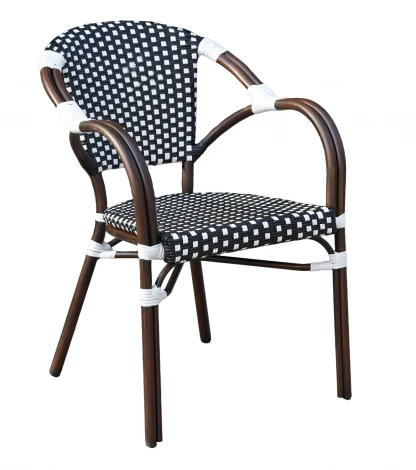 "Кабри" обеденная группа плетеная на 4 персоны, цвет черно-белый 4SIS ZF3100T-5-SET Black