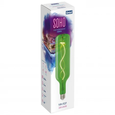 Лампочка светодиодная Uniel LED-SF21-5W/SOHO/E27/CW GREEN GLS77GR