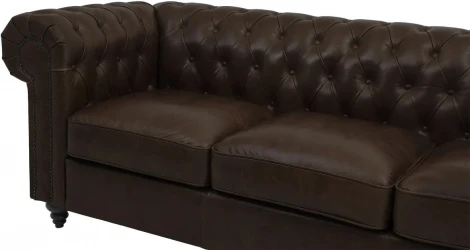 Диван Chester Classic ОГОГО (арт.329638), (Кожа/Коричневый)