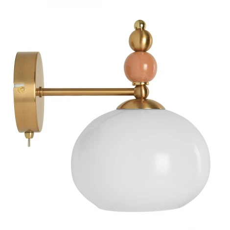 Бра Lumion Piccolo 8425/1W бронза/белый/бежевый/коричневый, металл/керамика/стекло E27 60W 220V