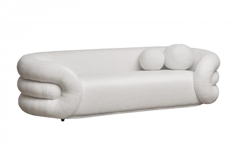 Диван Монблан(Monblan) трехместный букле белый Hush000 232*96*63см Garda Decor MONBLAN-T3-Hush000