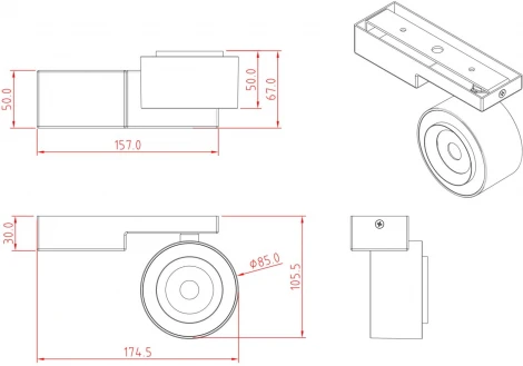 Накладной точечный светильник Maytoni Treo C062CL-L12B3K (LED, 220V, круглые)