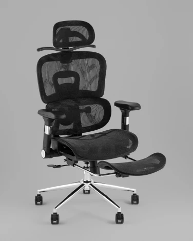 Кресло офисное TopChairs Stich с оттоманкой, черный Stool Group УТ000042404