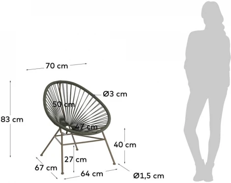 Стул уличный La Forma (ex Julia Grup) Samantha (Зеленый/ Металл,Веревка,Сталь)