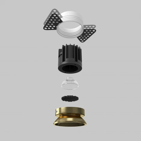 Встраиваемый светильник под гипсокартон Maytoni Round DL058-7W3K-TRS-BS (LED, 220V, круглые)