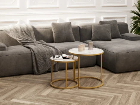 Комплект журнальных столов Слайн Верона керамогранит 40/50 белый глянец 5893171101