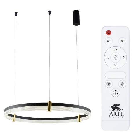 Подвесной светильник Arte Lamp Mercury A2183SP-1BK (регулировка яркости, LED, 220V, пульт управления, на тросе, кольцо)