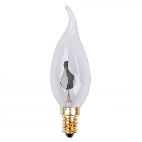Лампочка светодиодная свеча на ветру желтая E14 3W Uniel IL-N-CW35-3/RED-FLAME/E14/CL