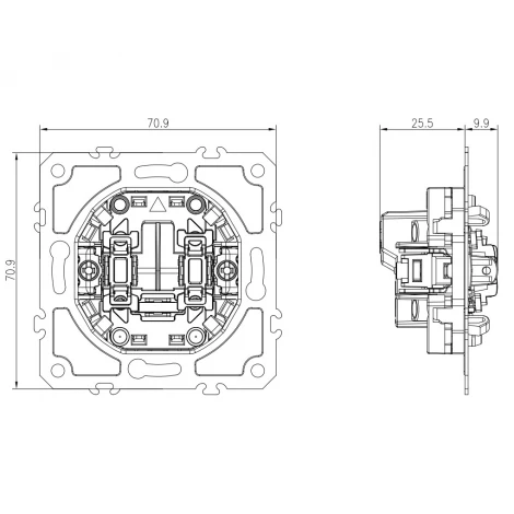 Механизм кнопки звонка двухклавишный Donel DB DB25100