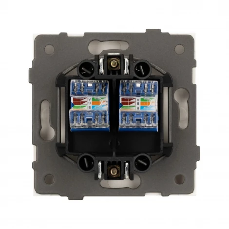 Механизм компьютерной розетки двойной SCT-TENDO-MPC2-PL-WH (RJ-45, CAT6) (Arlight, Белый) 054100