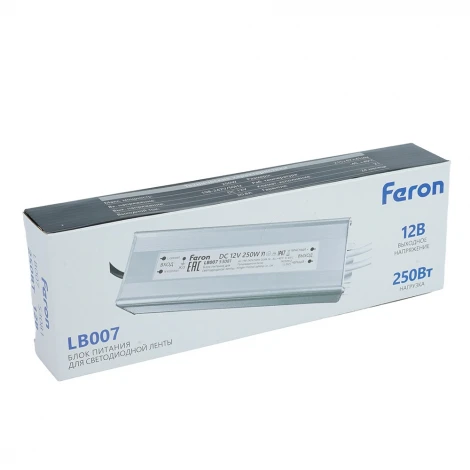 Трансформатор электронный для светодиодной ленты 250W 12V IP67 (драйвер) LB007 Feron LB007 53081