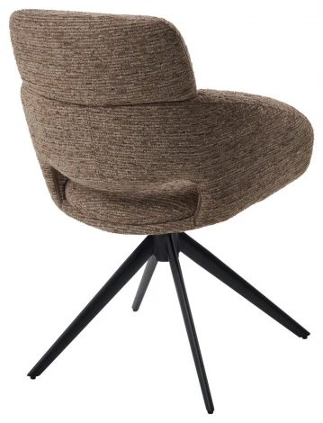 Стул АРНЭ (ARNE) 360 град, цвет КОРИЧНЕВЫЙ EYELASH -171, фактурный шенилл / ЧЕРНЫЙ каркас, ®DISAUR M-City 64833