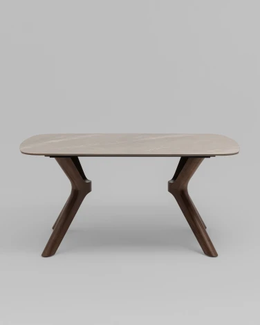 Стол обеденный Weatte 160х100 см керамика мокко мрамор шпон ореха Stool Group УТ000042607