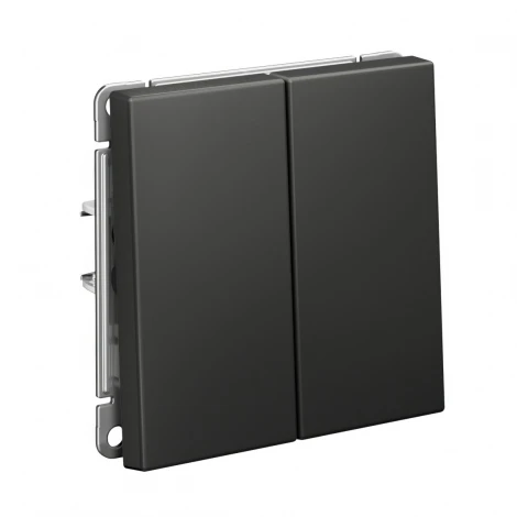 Переключатель двухклавишный (базальт) Systeme Electric GAL001465