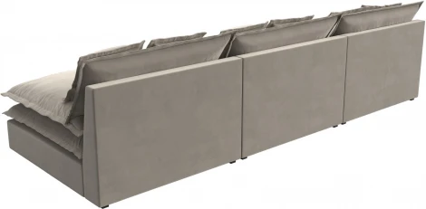 Диван прямой Лига-040 Лонг (Бежевый/Микровельвет) Лига Диванов арт.121987