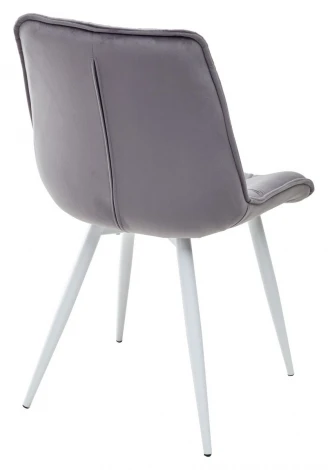 Обеденный стул M-City MONACO UF910-05 DARK GREY, велюр/белый каркас