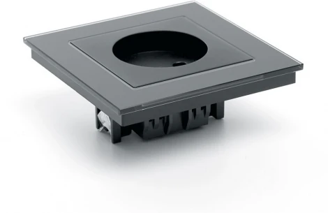 Розетка встраиваемая без заземления со шторками (черный) Stekker Катрин 39512