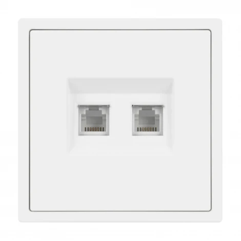 Механизм сдвоенной телефонной розетки SCT-NOBE-MTL2-SFPL-WH (RJ-11, 4C) (Arlight, Белый кварц) 054308