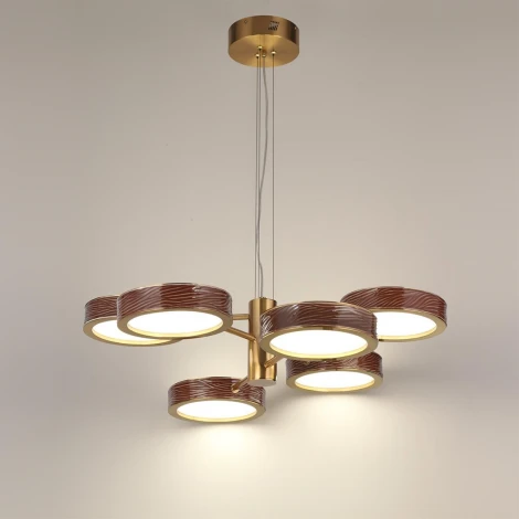 Подвесная люстра Odeon Light Riviera 5450/99LB коричневый/античная бронза/металл/керамика/хрусталь/акрил LED x 99W 2000К/3000K/4000K/переключ